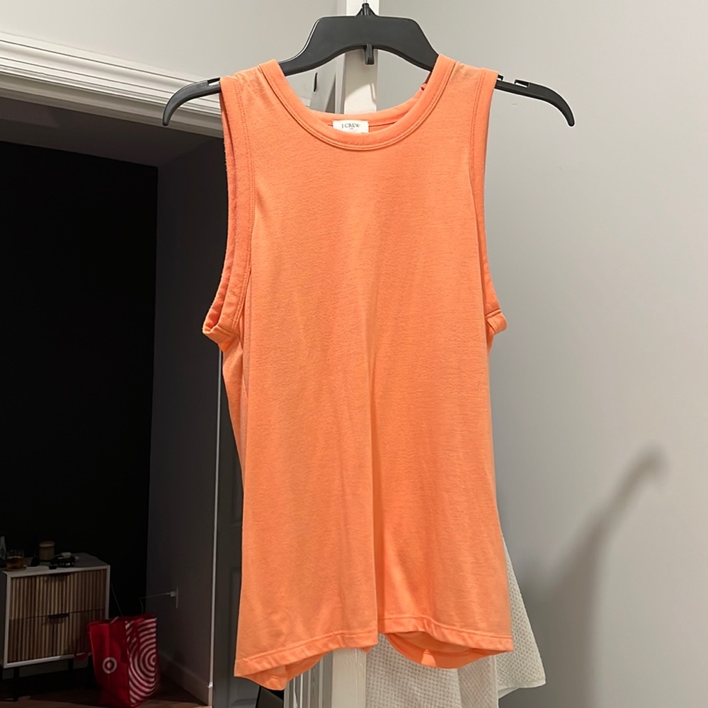 J crew tie back tank - orange - size m